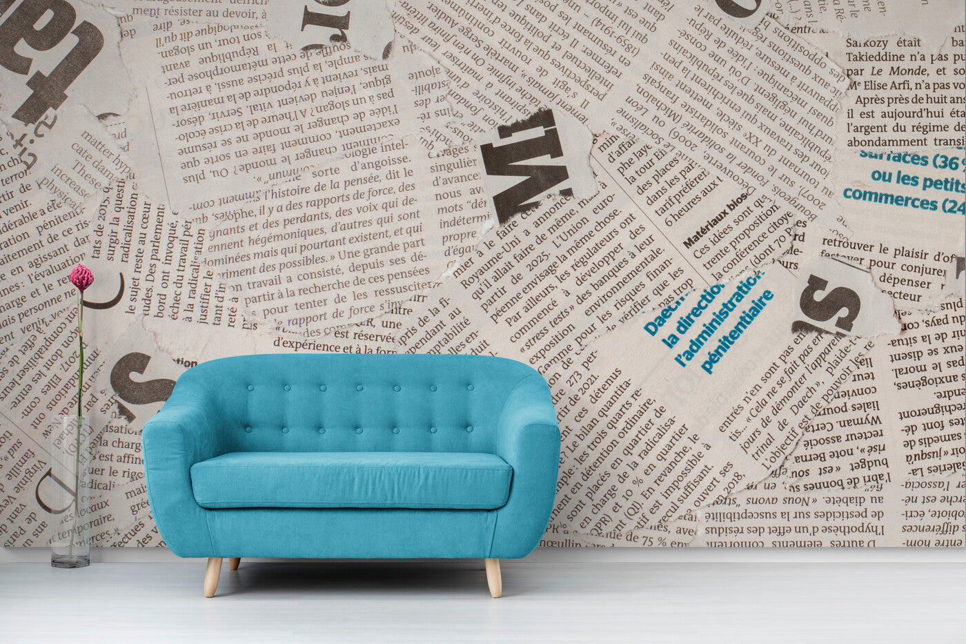 Papier peint vintage journaux