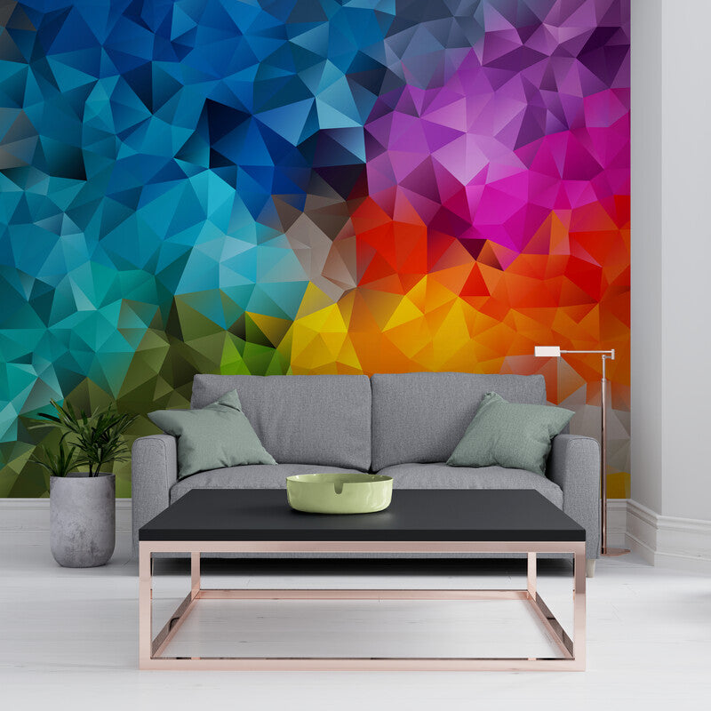 Papier peint géométrique multicolore