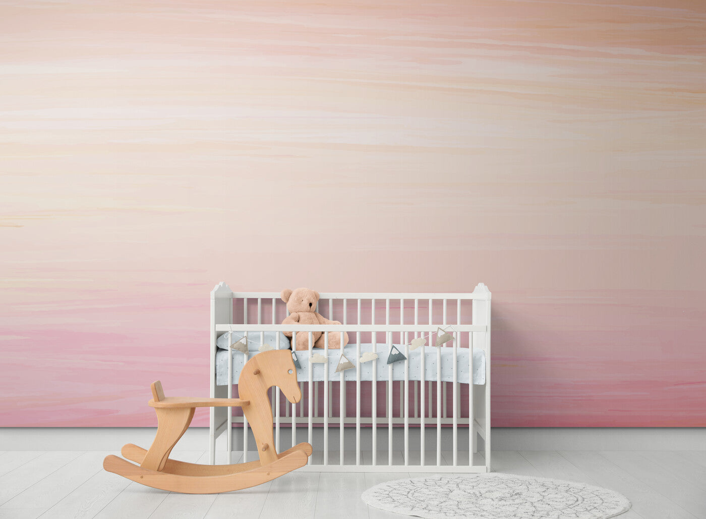 Papier peint bois rose et beige