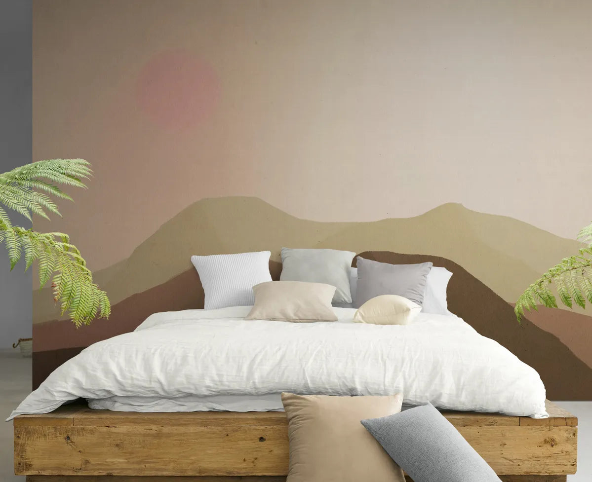 papier peint paysage abstrait marron