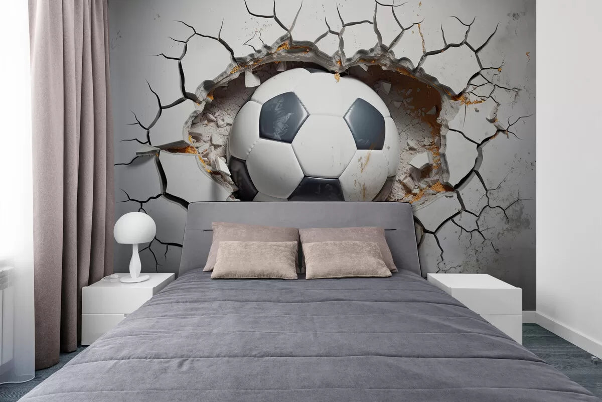 Papier peint enfant ballon de foot cartoon