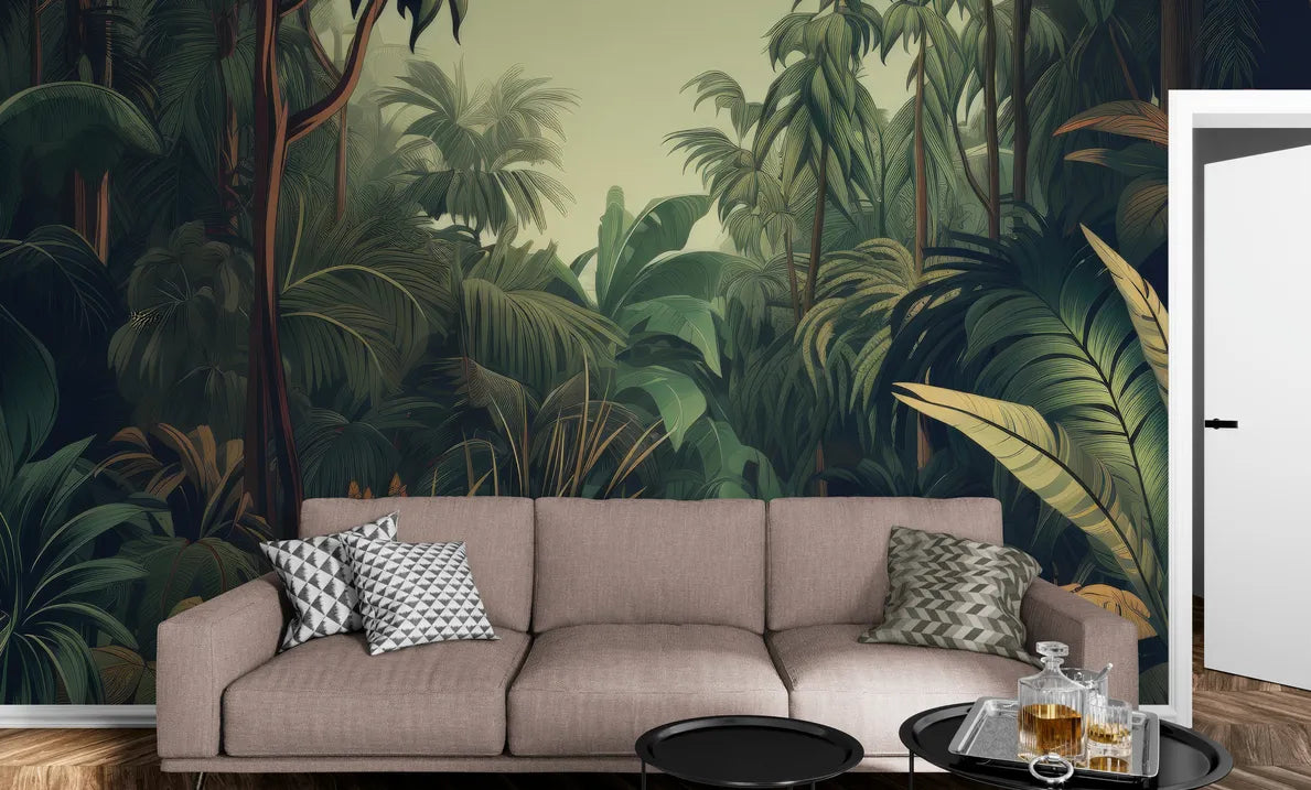Papier peint panoramique jungle dense