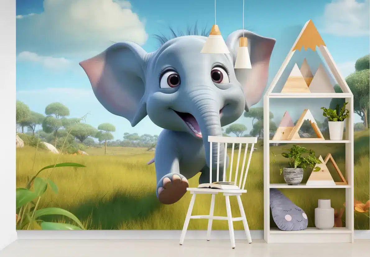 Papier peint enfant petit éléphant
