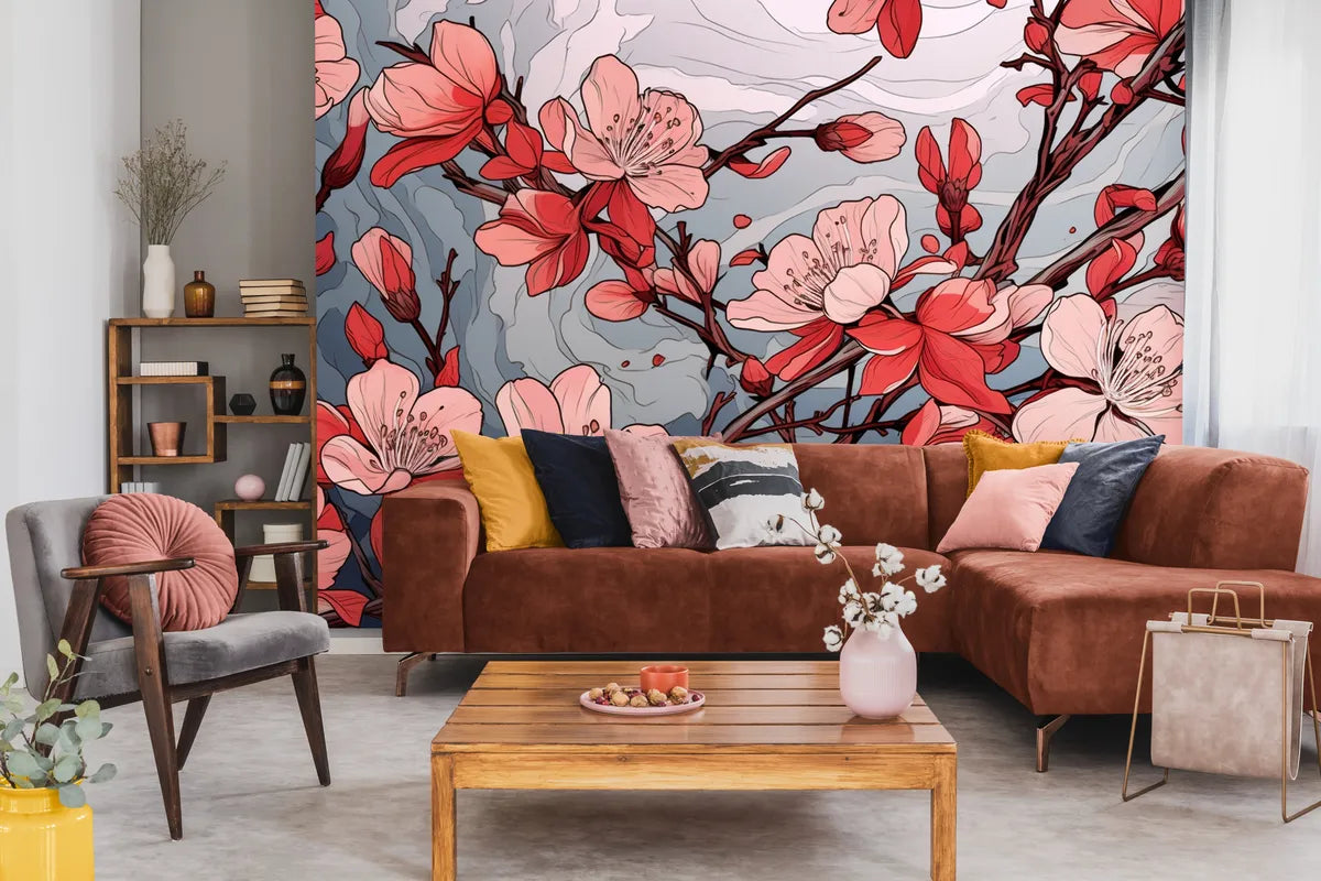 Papier peint japonais fleurs de cerisiers
