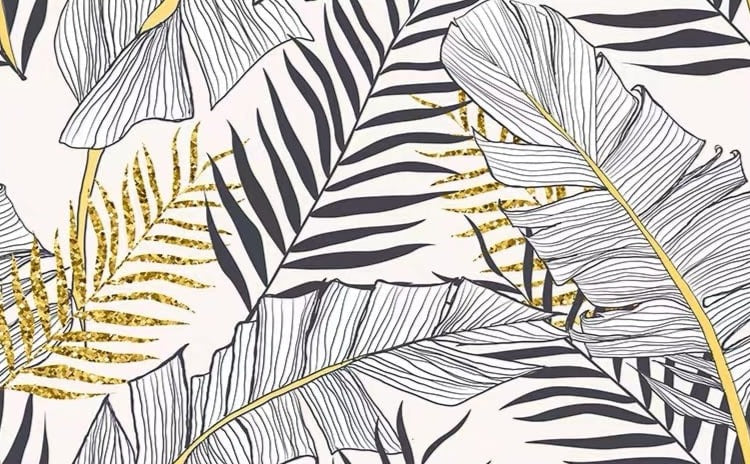 Papier peint design feuillage tropicale