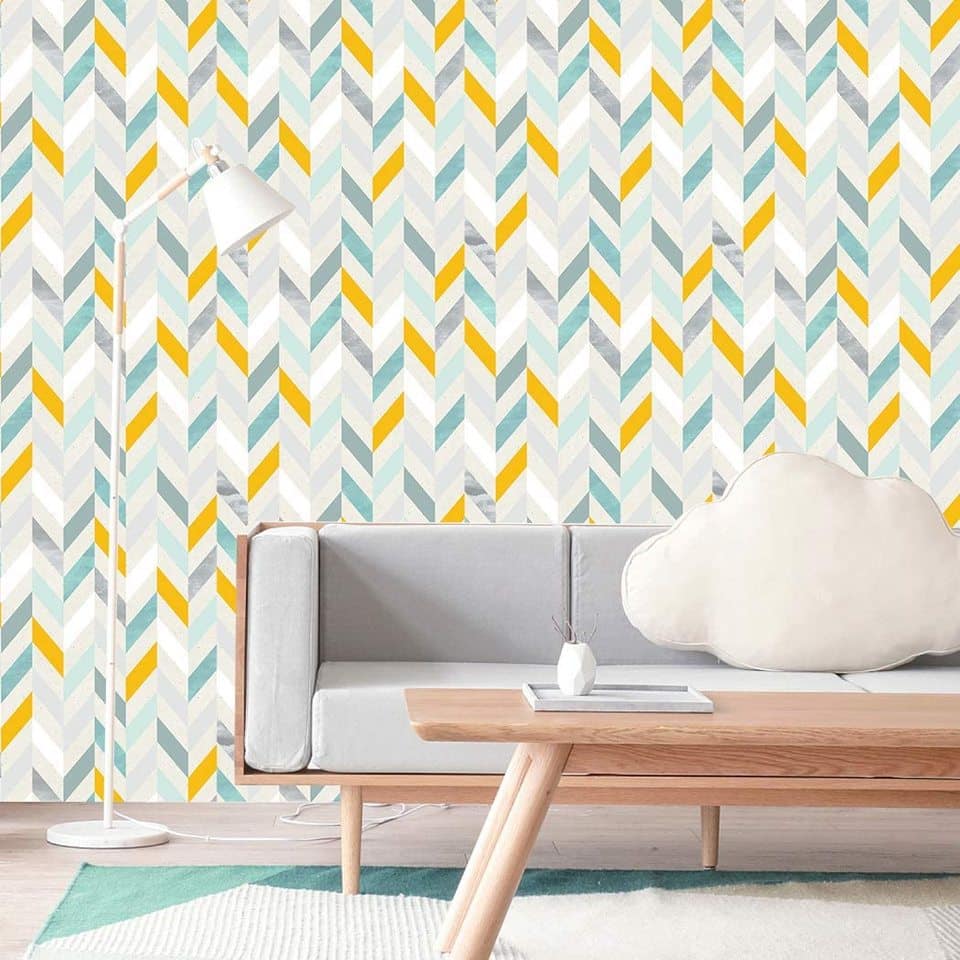 Papier peint chevron coloré
