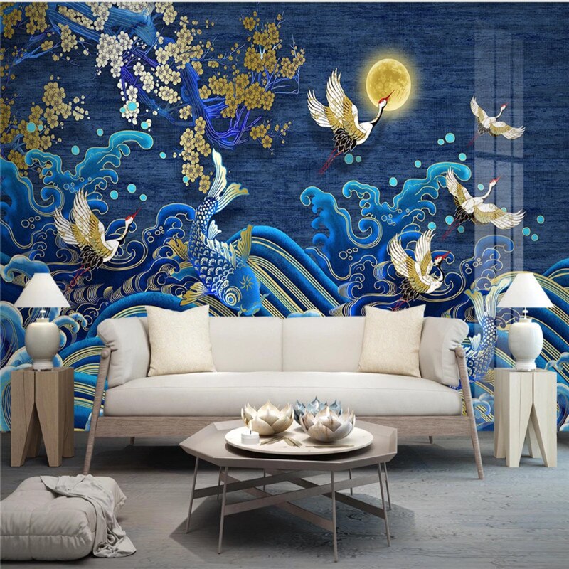 Papier peint design paysage folklorique