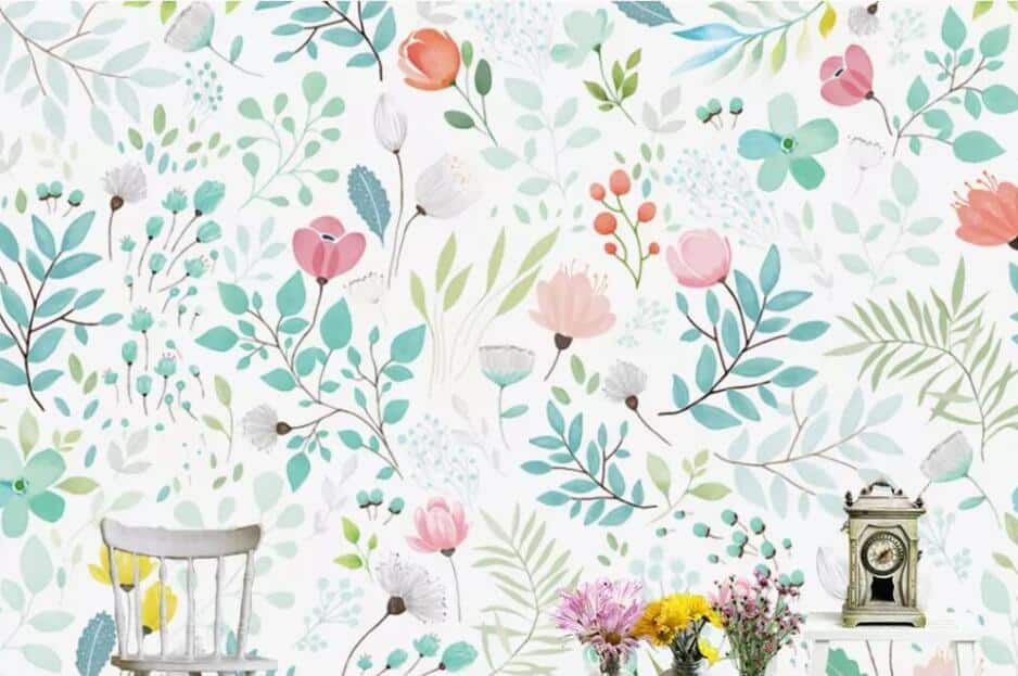 Papier peint panoramique fleurs
