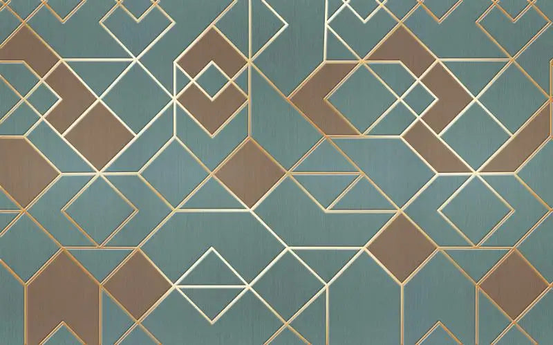 Papier peint géométrique abstrait gris et marron