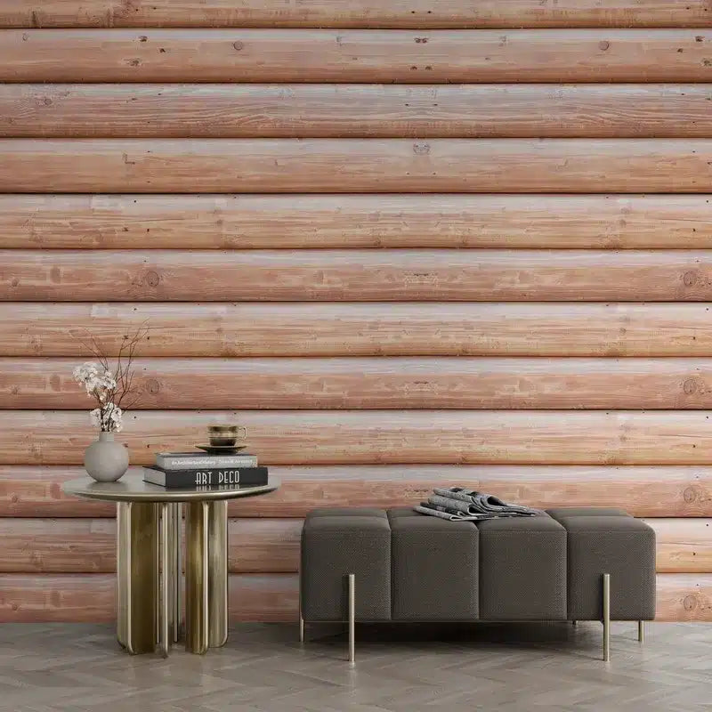 Papier peint bois marron clair