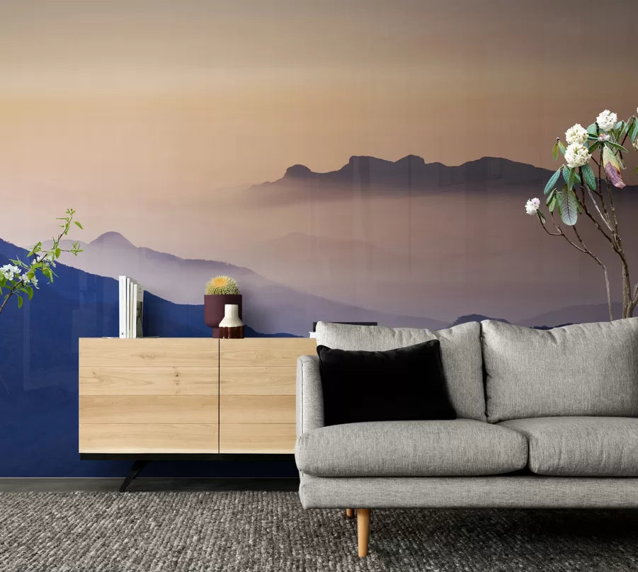 Papier peint silhouette montagne
