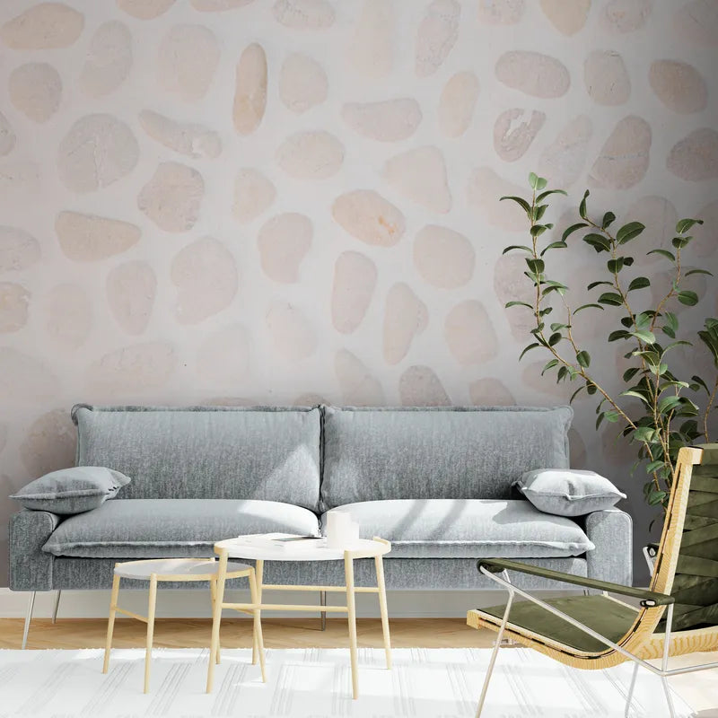 Papier peint galet rose