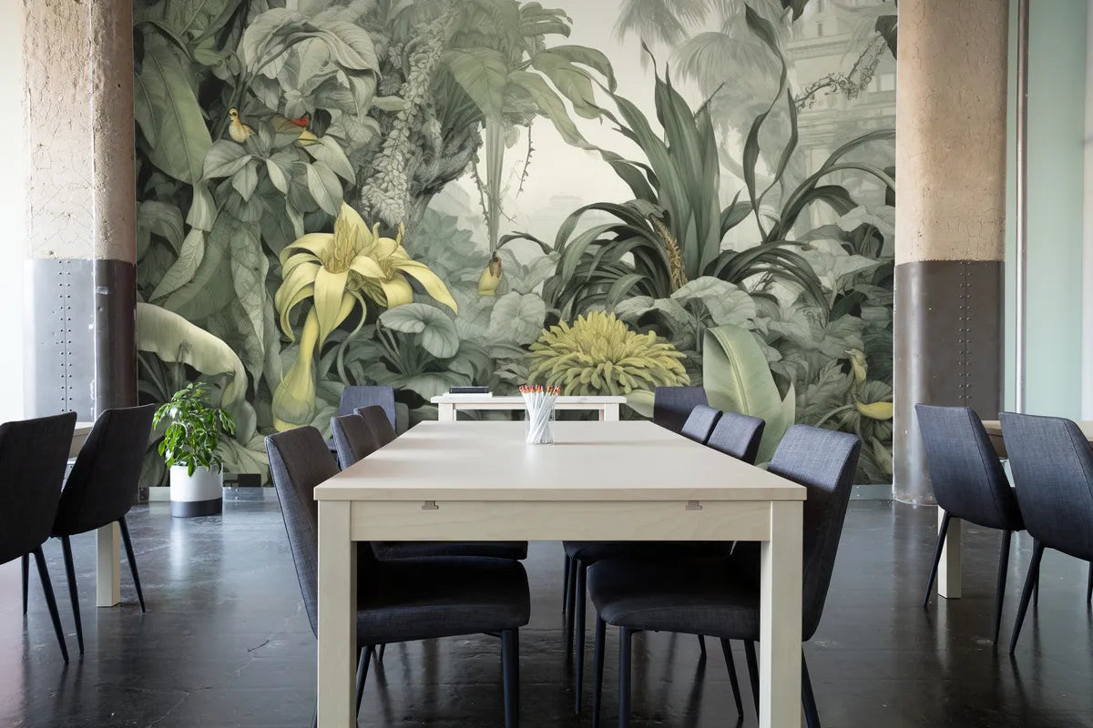 Papier peint panoramique paysage plantes tropicales