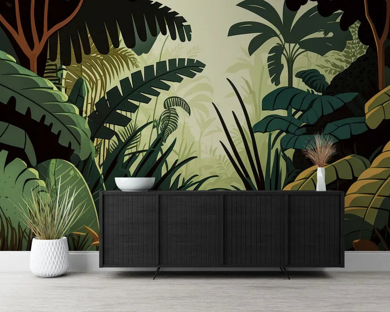 Papier peint jungle arbres tropicaux