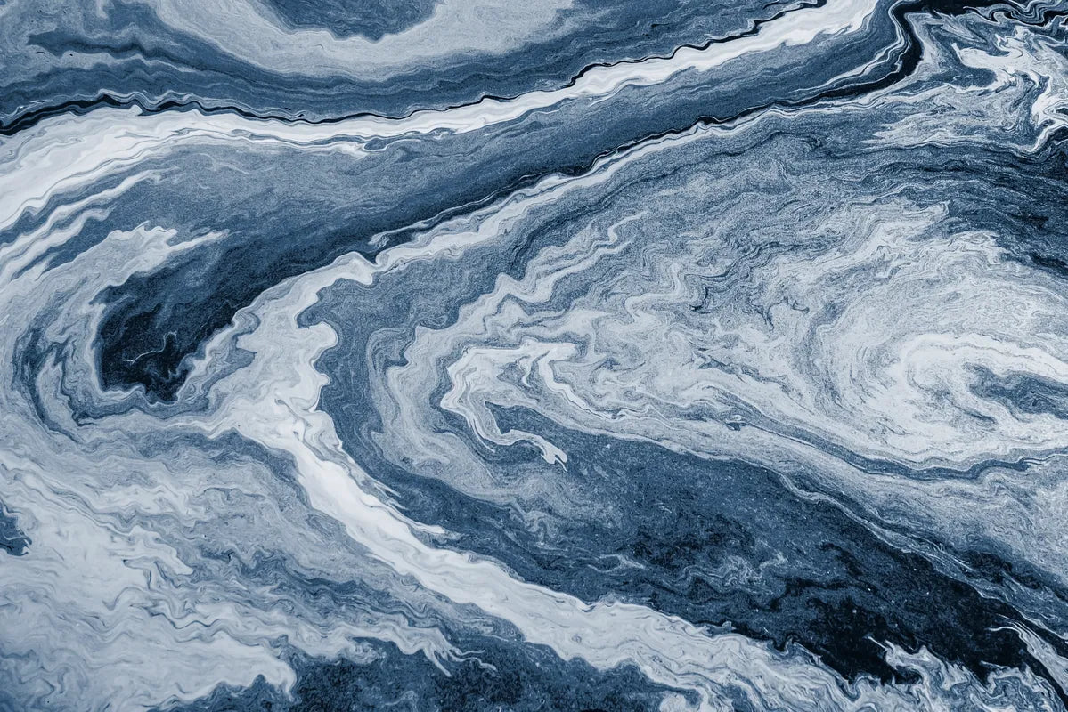 Papier peint marbre bleu foncé
