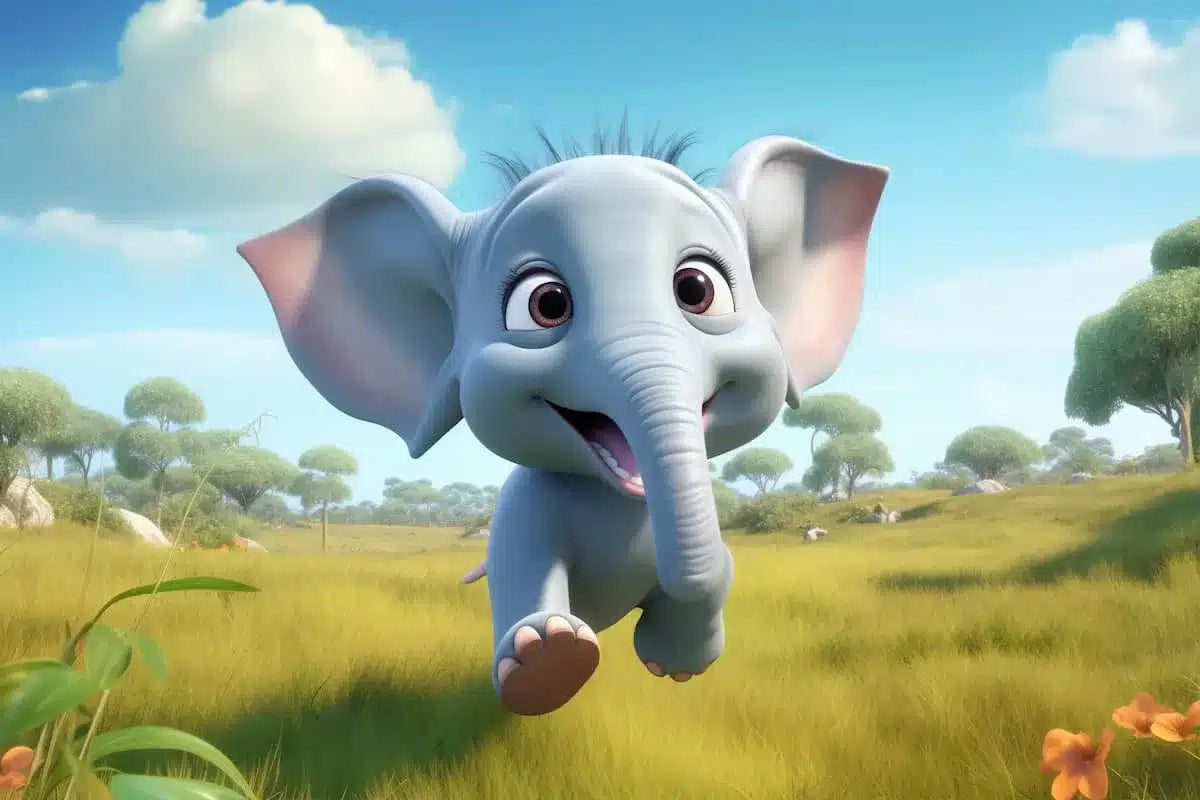 Papier peint enfant petit éléphant