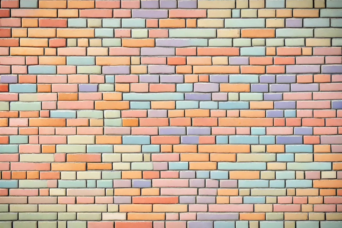 Papier peint briques pastel
