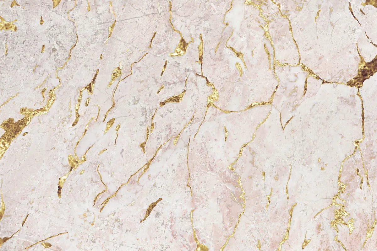 Papier peint marbre beige et doré