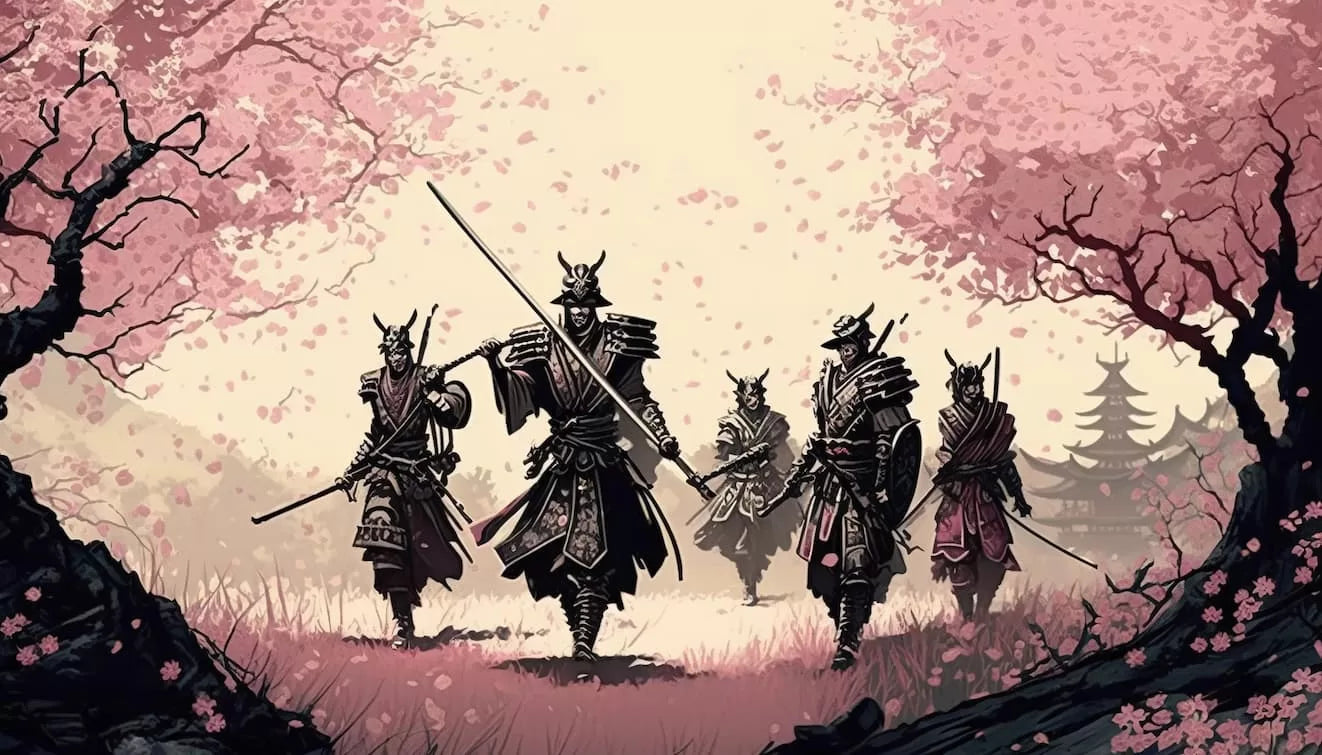 Papier peint japonais samouraïs