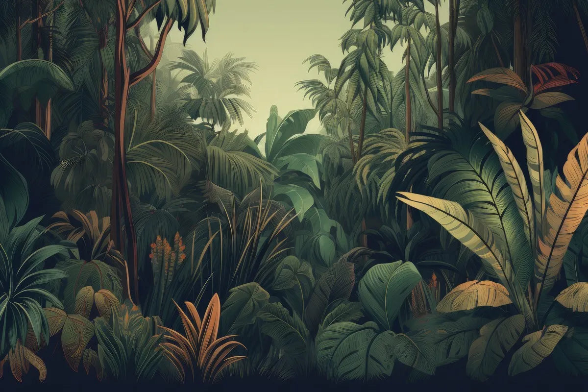 Papier peint panoramique jungle dense