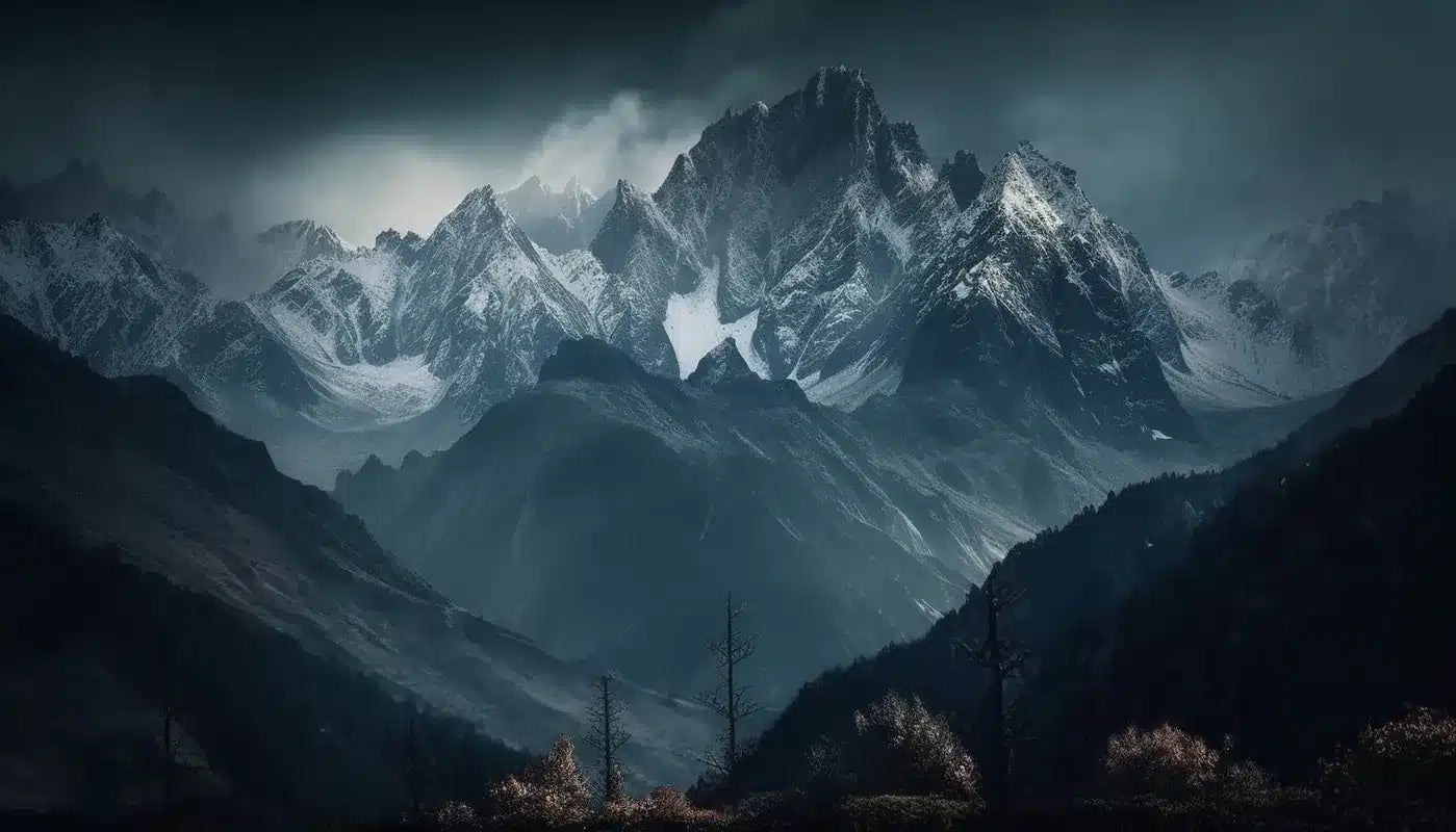 Papier peint montagnes grises