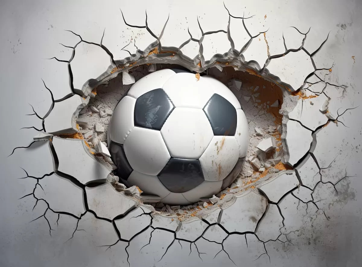 Papier peint enfant ballon de foot cartoon