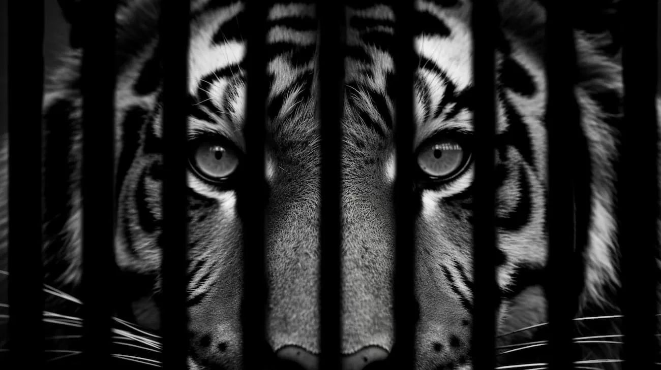 Papier peint tigre noir et blanc