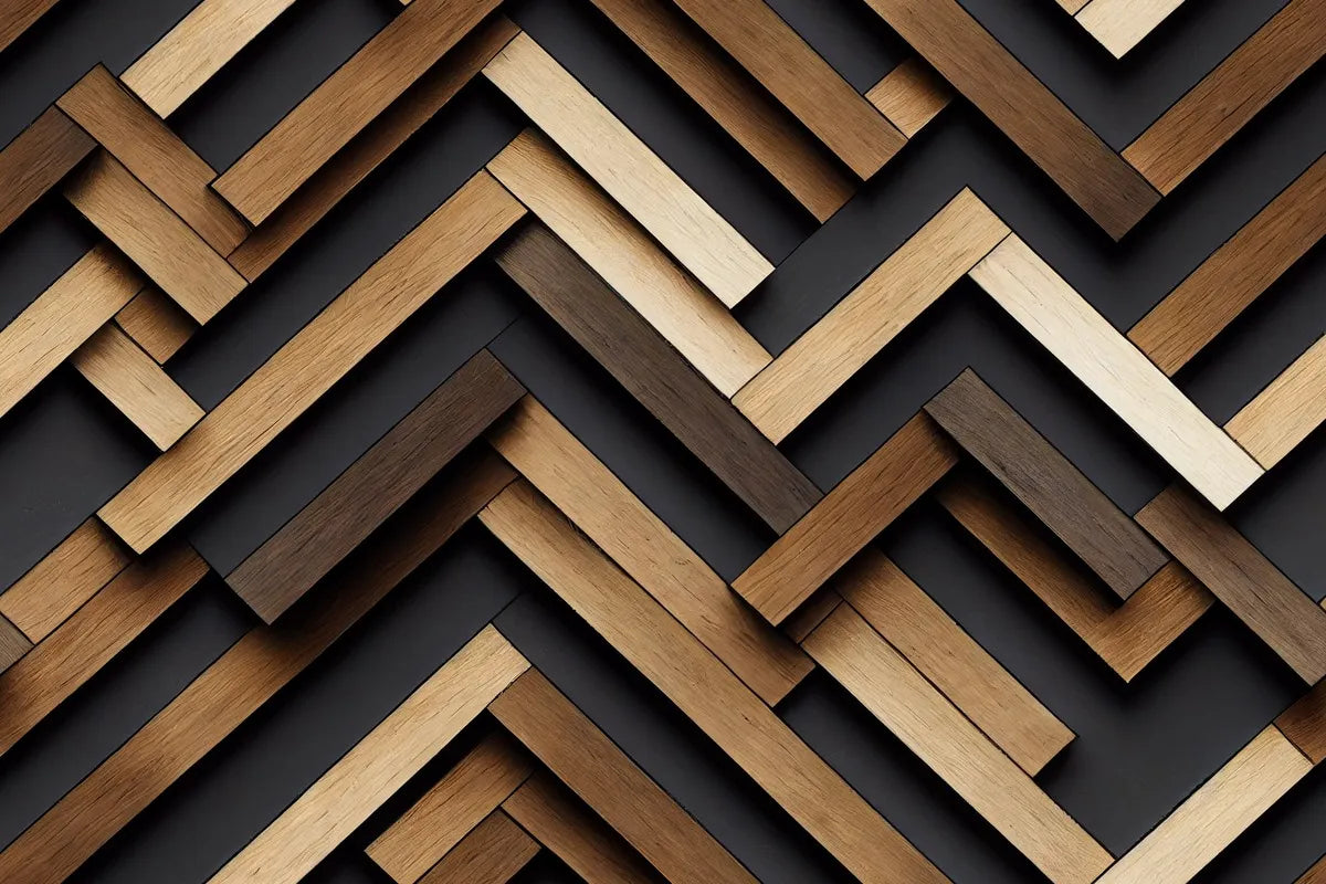 Papier peint chevron patiné
