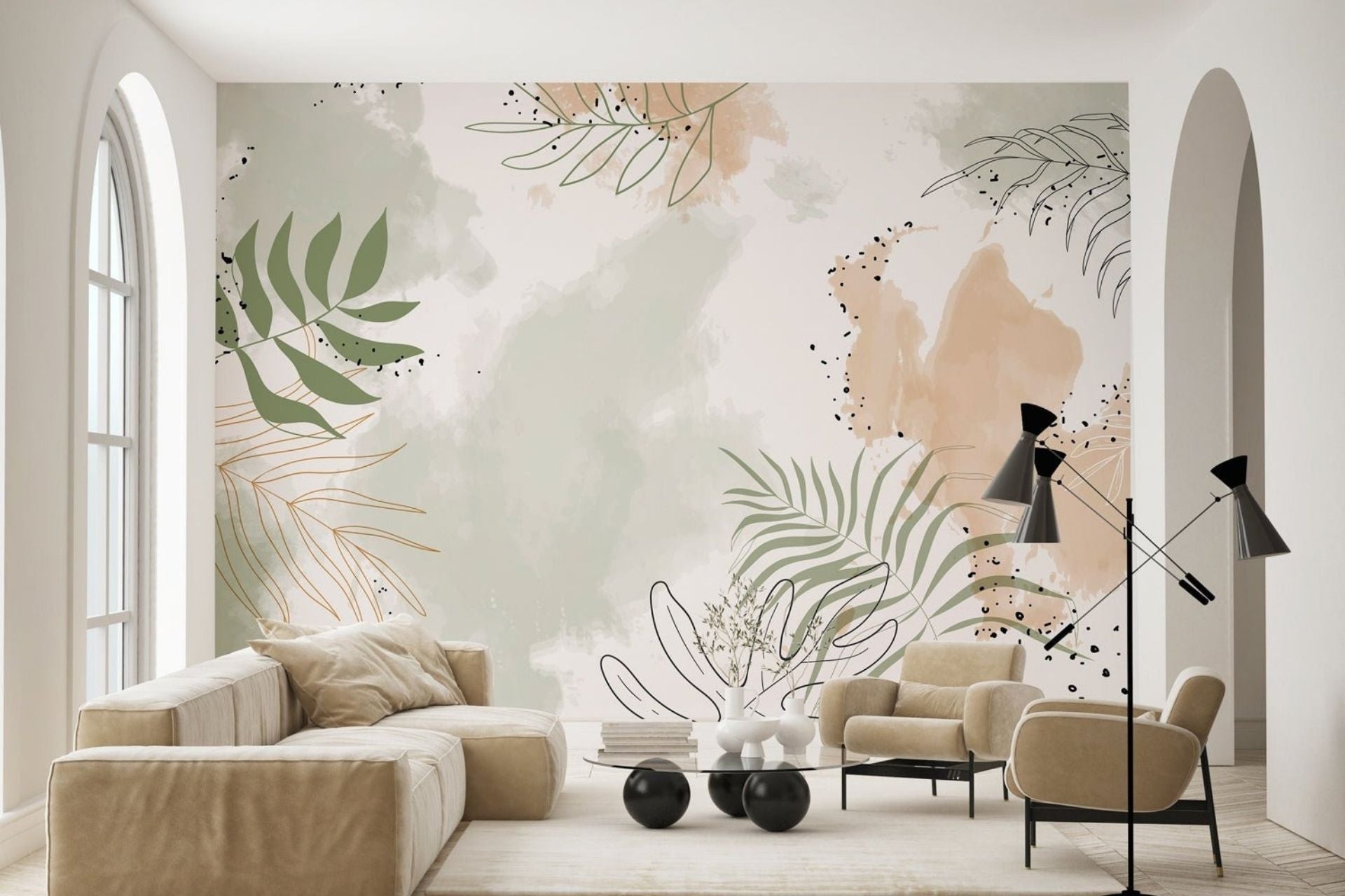 tendances papier peint 2026 salon moderne mur d'accent