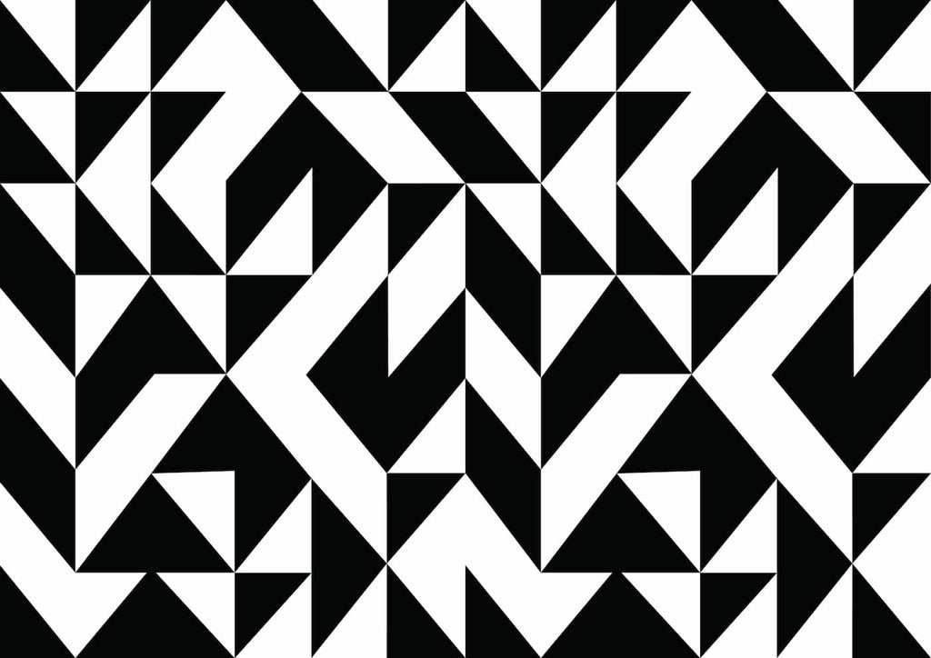 Papier peint géométrique moderne noir et blanc – Le monde du papier peint