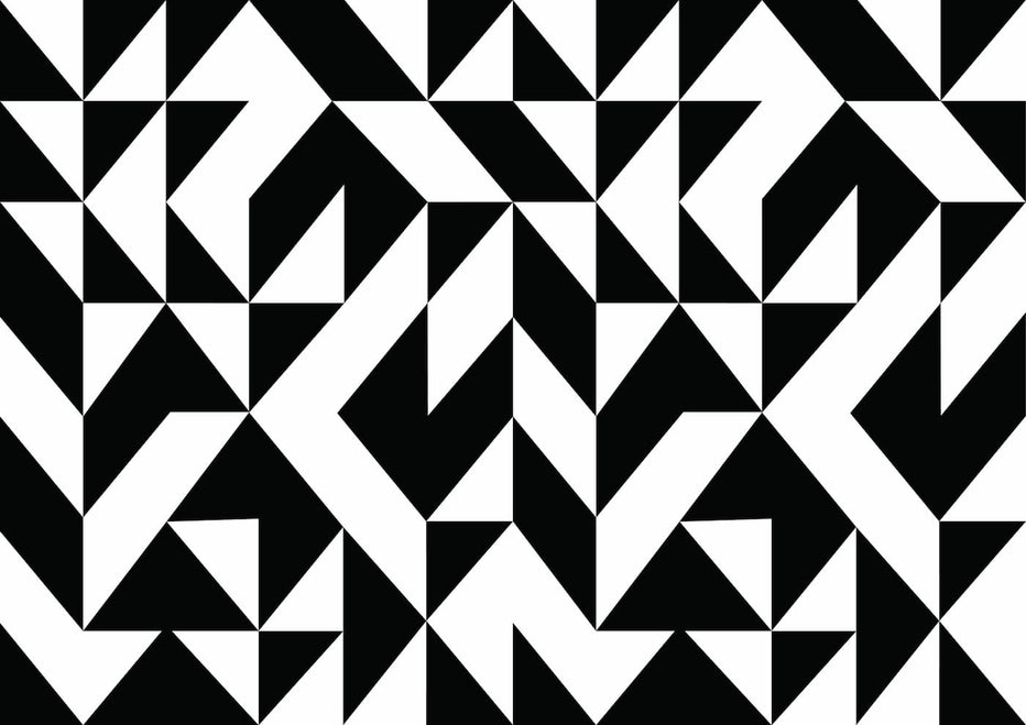 Papier peint géométrique moderne noir et blanc – Le monde du papier peint