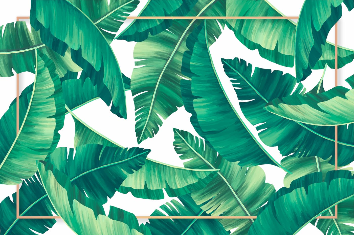 Papier peint feuilles de palmier tropical vert