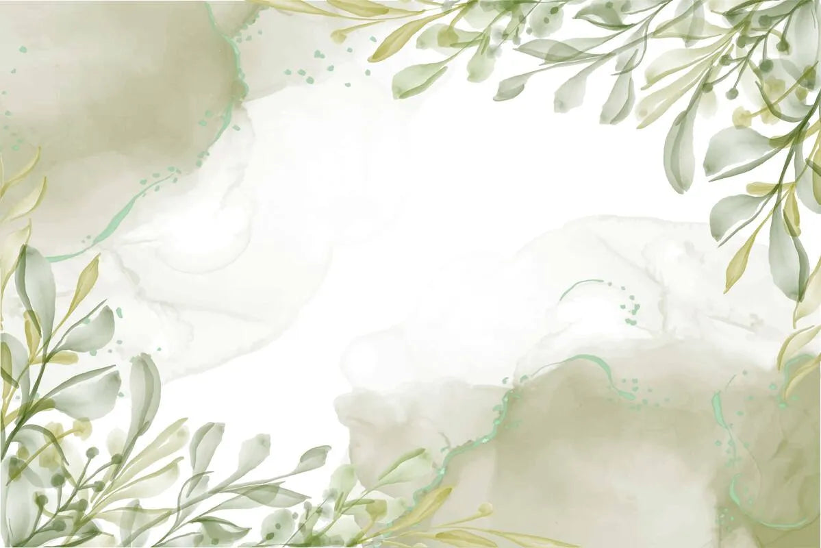 Papier peint paysage feuillage vert clair