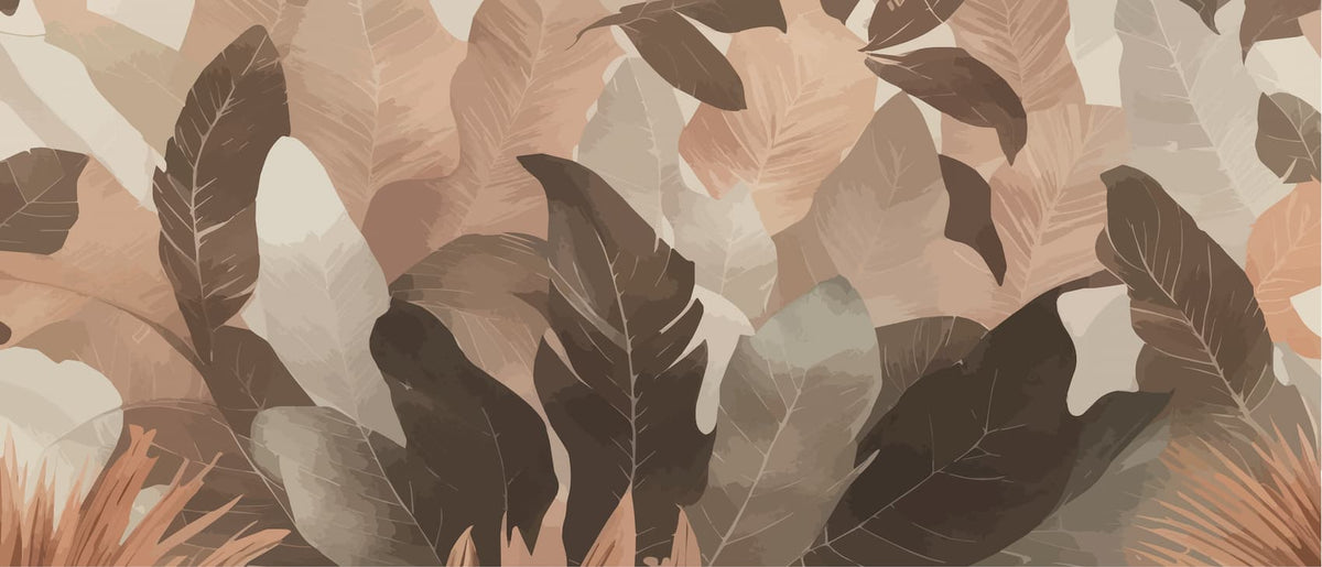 Papier‎ peint‎ abstrait‎ feuilles‎ marrons