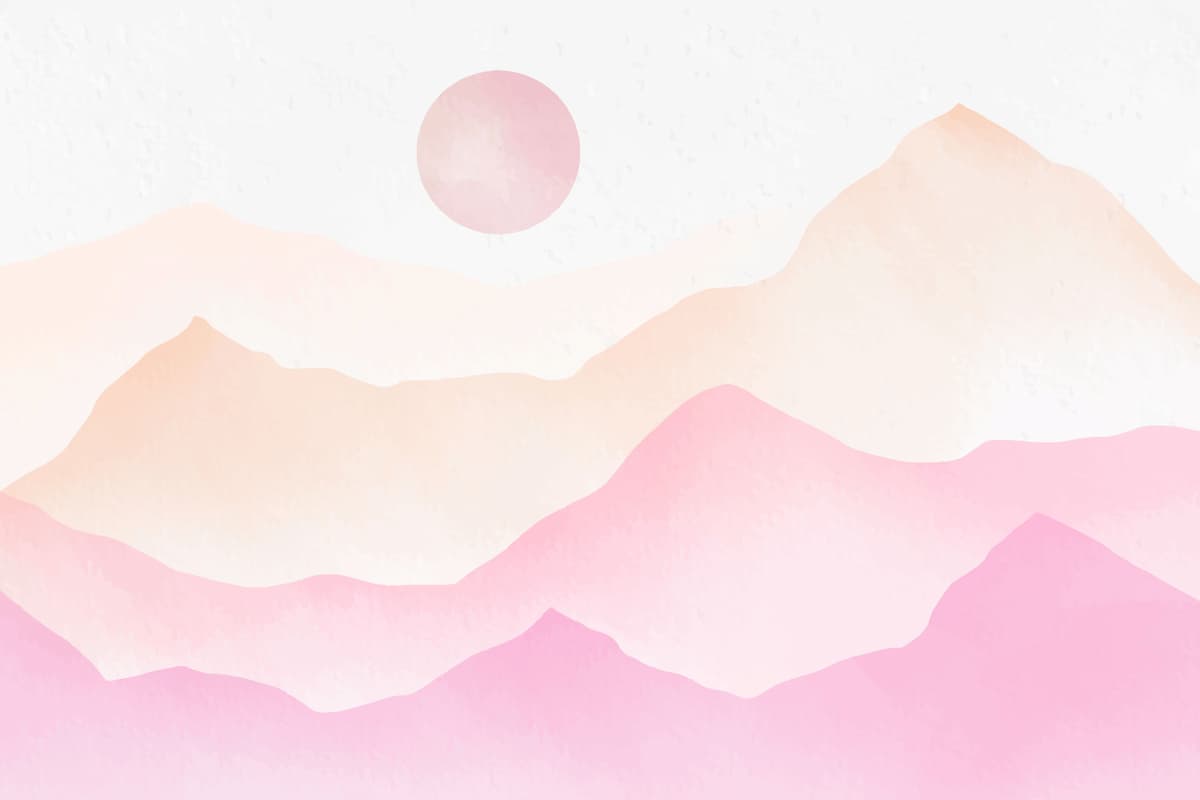 Papier peint montagnes roses et blanches