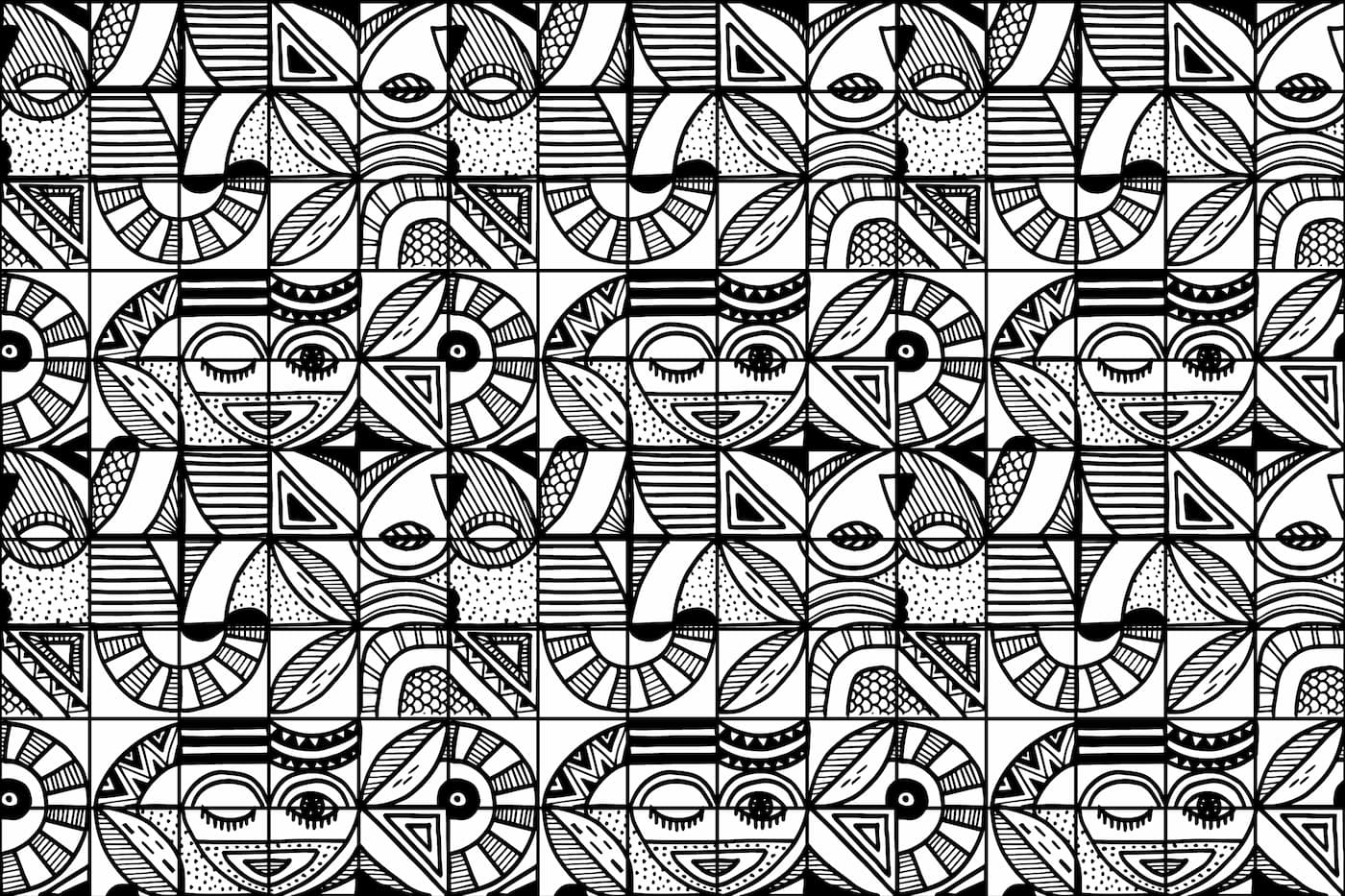 Papier peint géométrique design noir et blanc