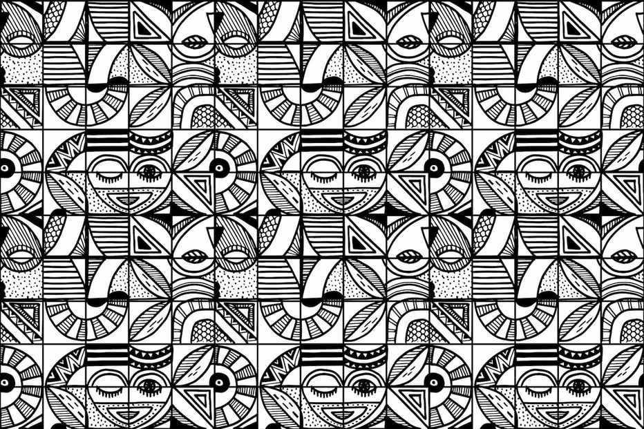 Papier peint géométrique design noir et blanc – Le monde du papier peint