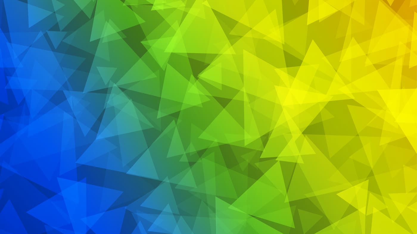 Papier peint triangles jaune bleu et vert