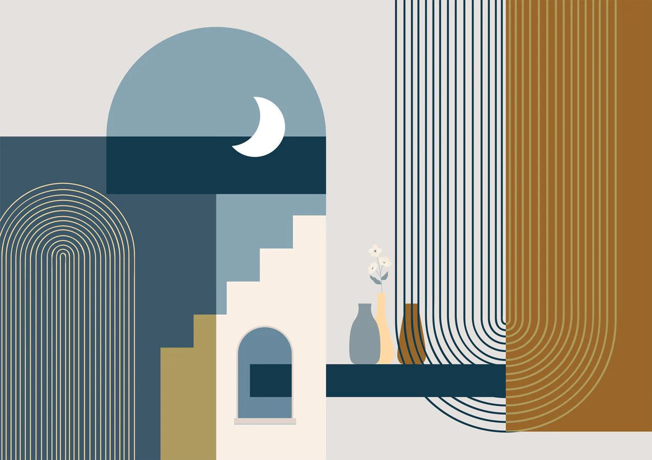 Papier‎ peint‎ motifs‎ géométriques‎ nordique