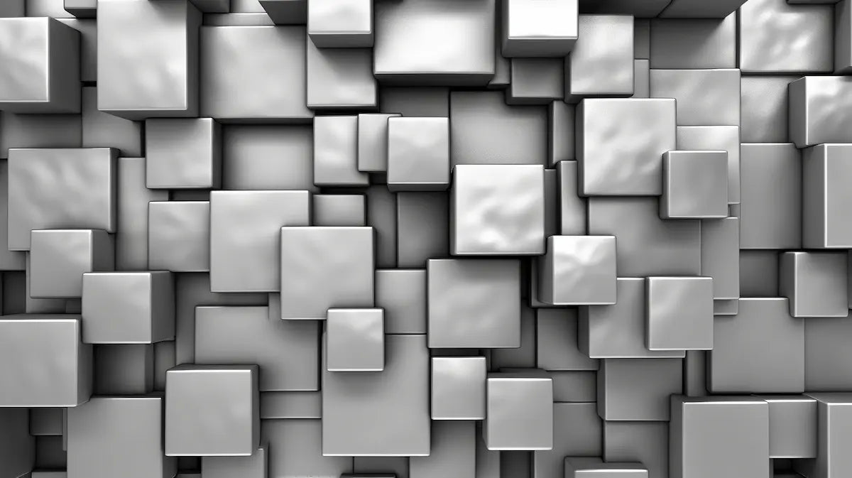 Papier‎‎ peint‎‎ 3D‎‎ carrés‎‎ gris