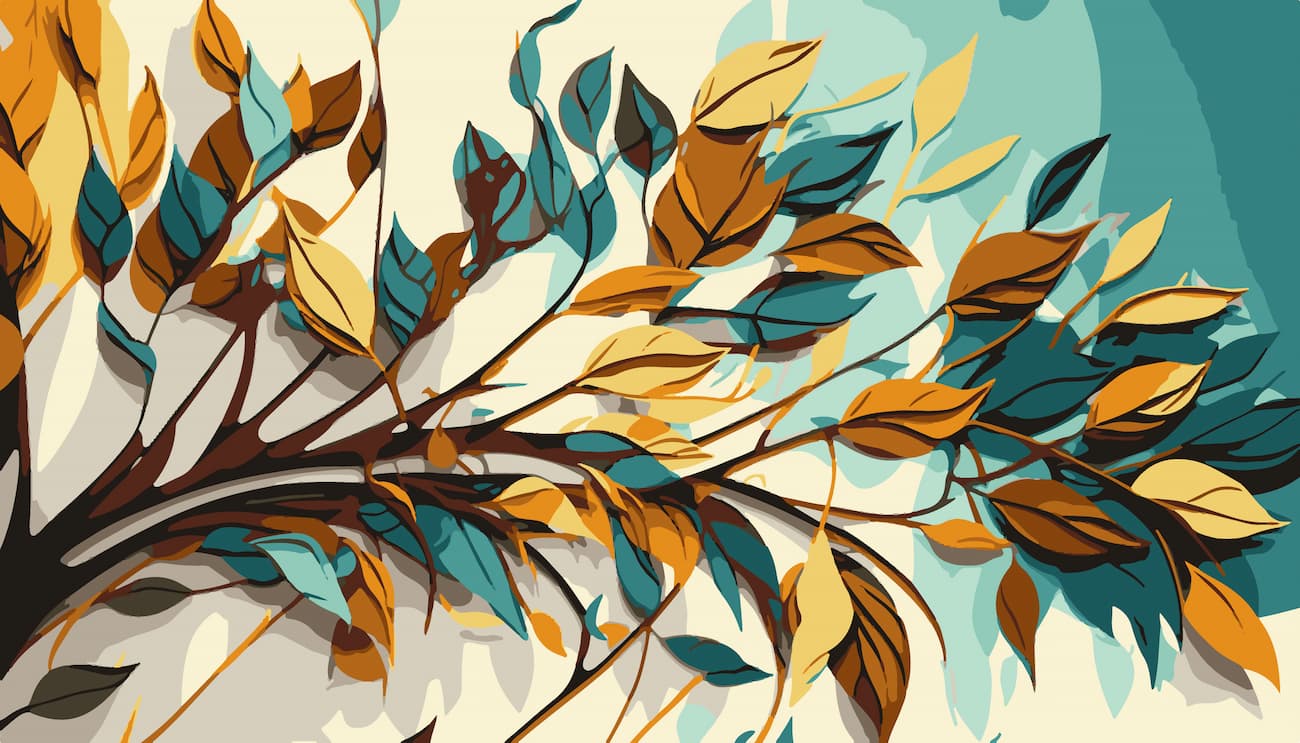 Papier‎ peint‎ branches‎ abstraites‎ rétro