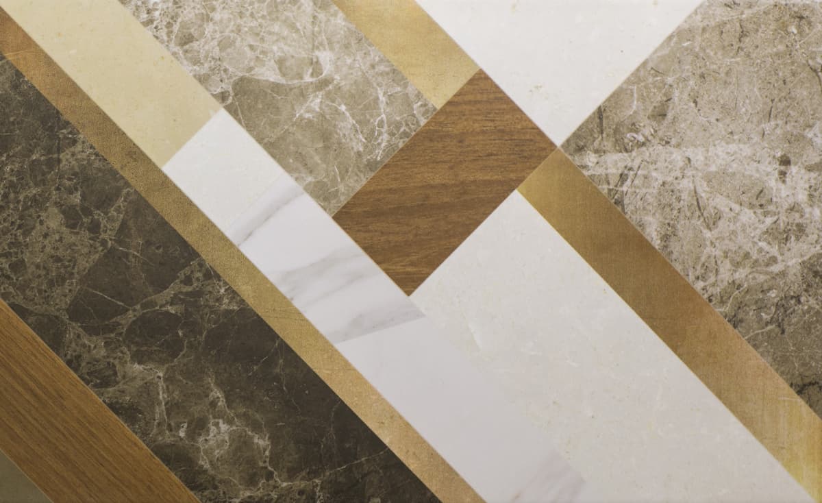 Papier‎ peint‎ motif‎ géométrique‎ marbre‎ et‎ bois