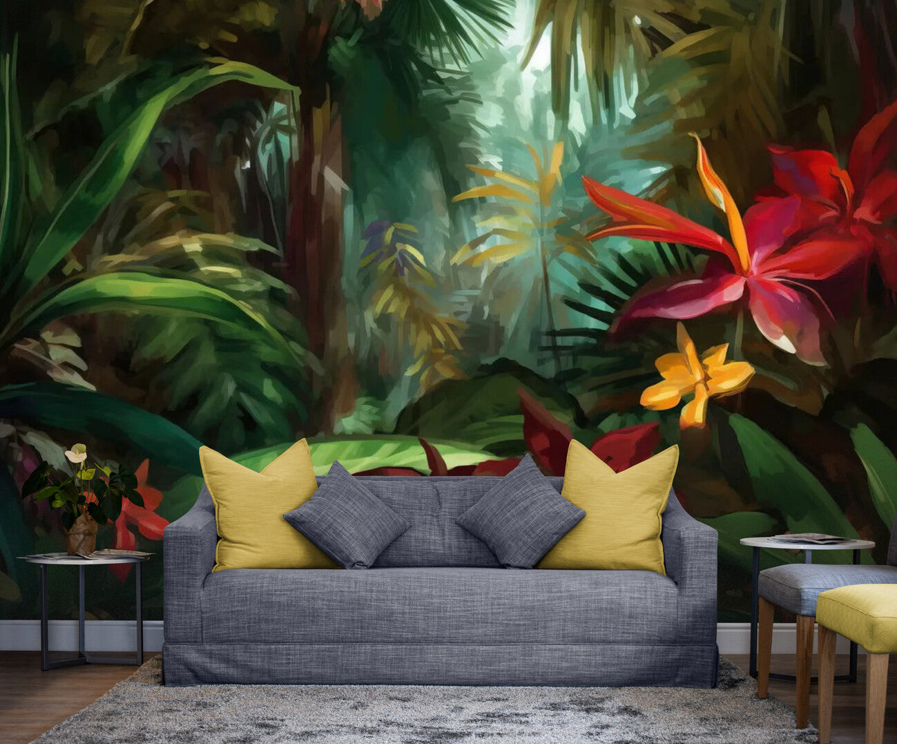 Papier peint panoramique plantes tropicales