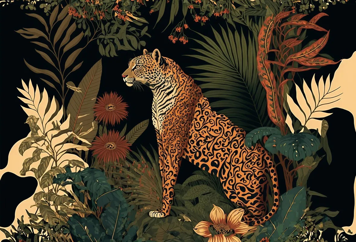 Papier peint tropical guepard