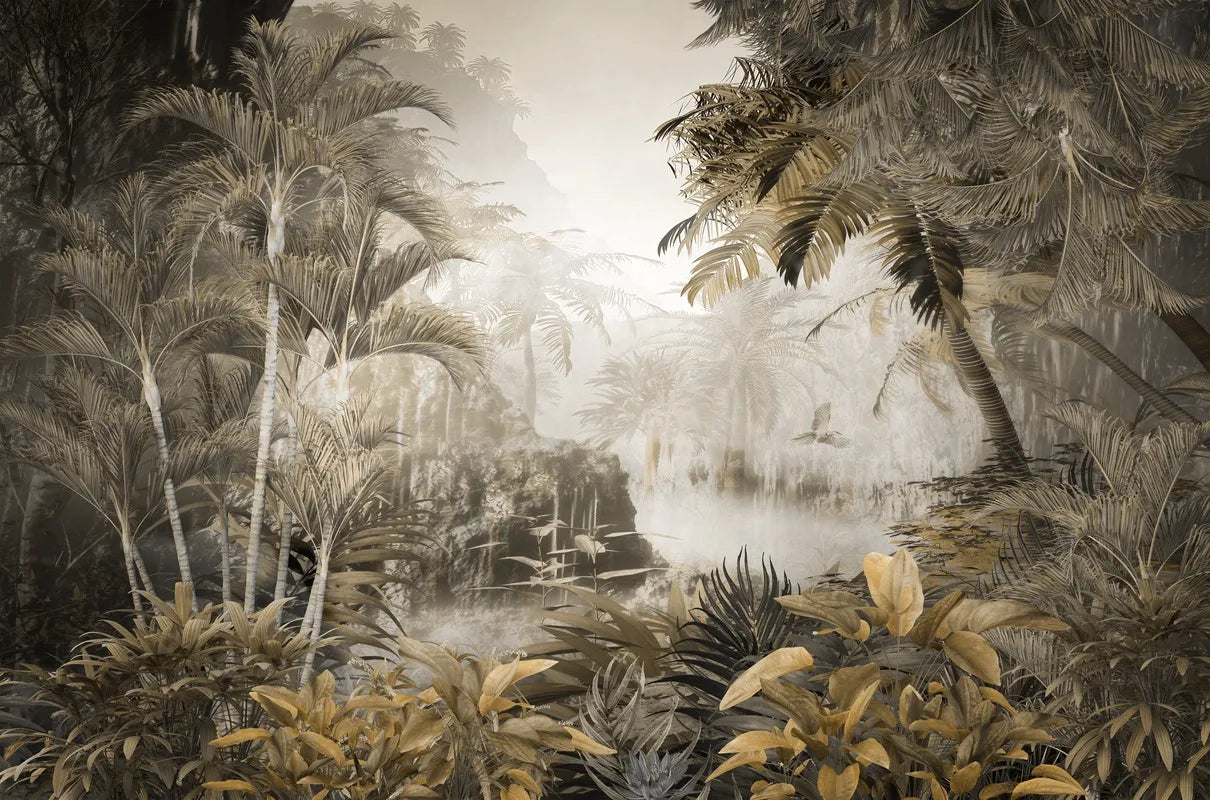 Papier peint vintage paysage tropical