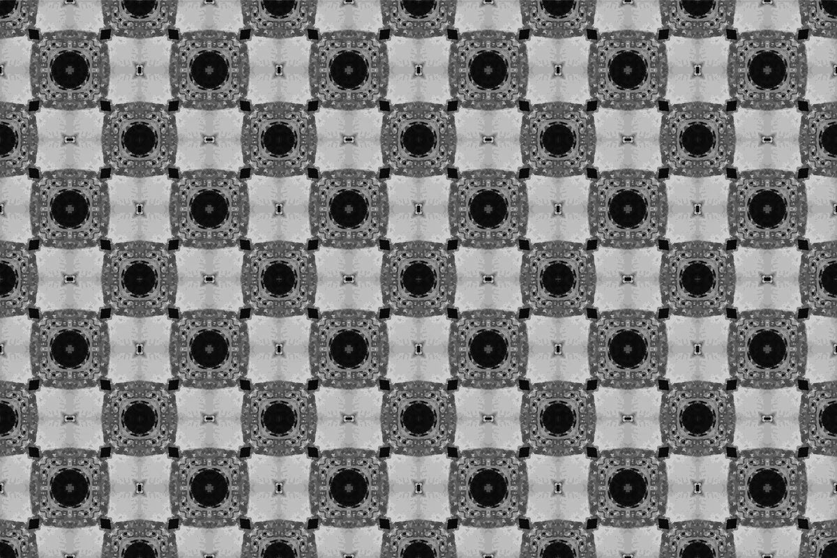 Papier peint vintage carreaux de ciment noir et blanc