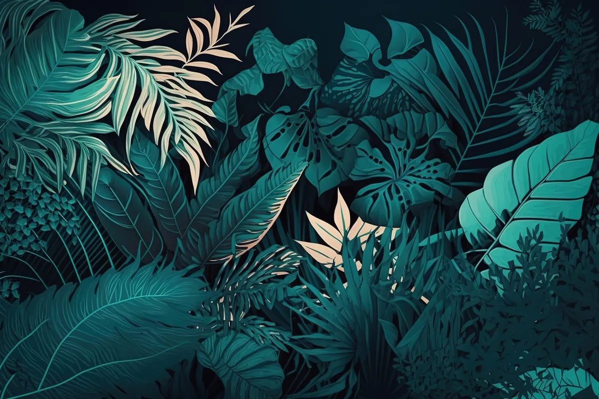 Papier peint paysage plantes tropicales