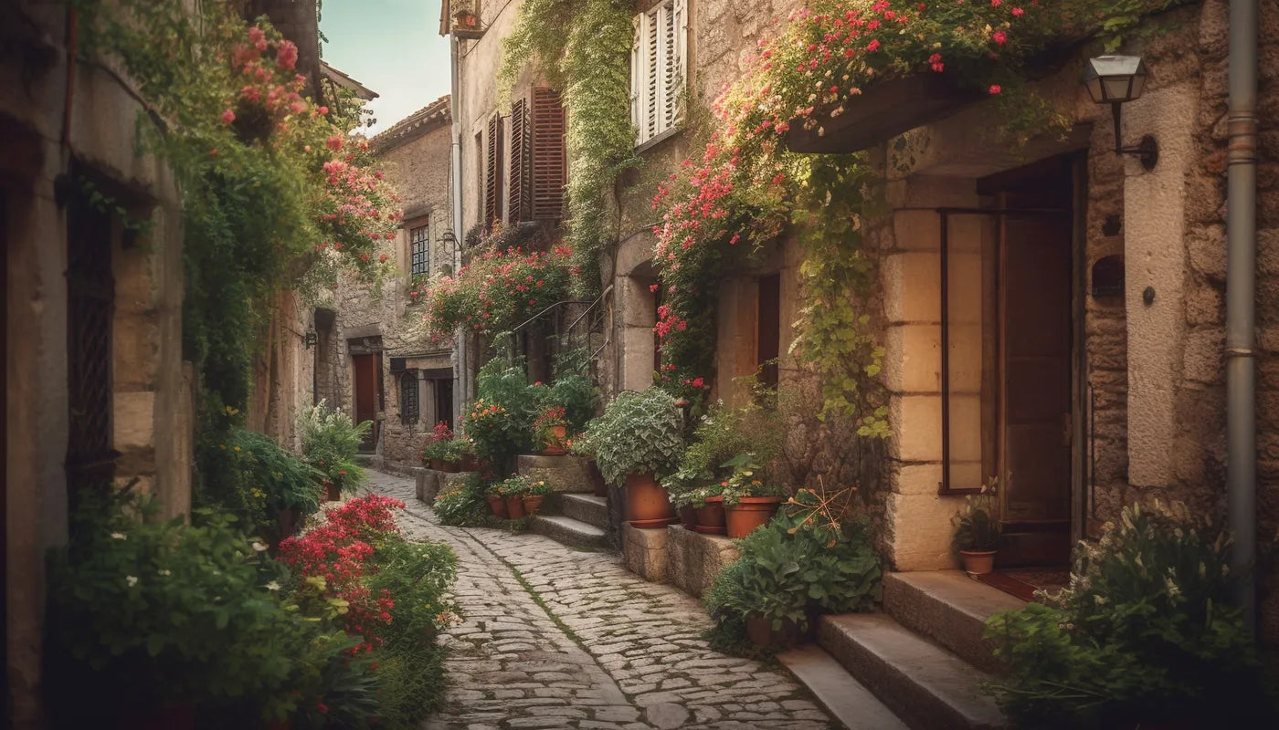 Papier peint panoramique ruelle provençale