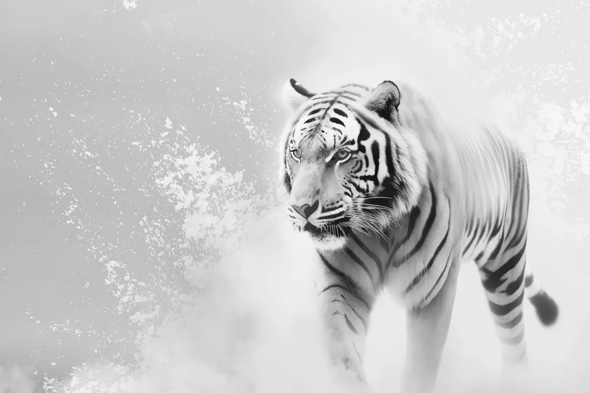 Papier‎ peint‎ tigre‎ blanc