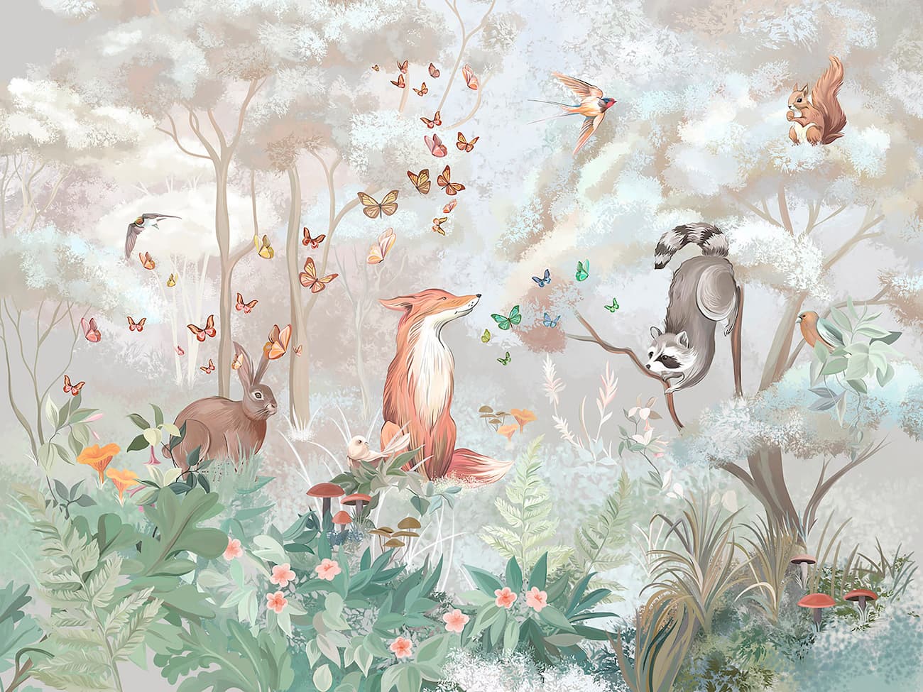 Papier‎ peint‎ animaux‎ de‎ la‎ forêt